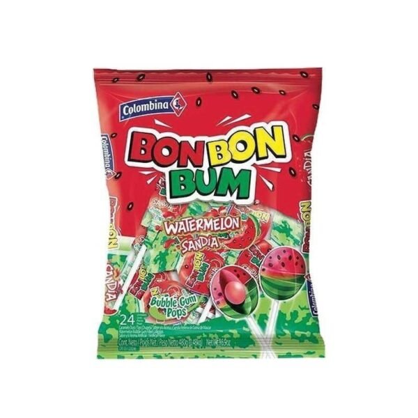 Chupetas Bon Bon Bum Sandía Bolsa de 24